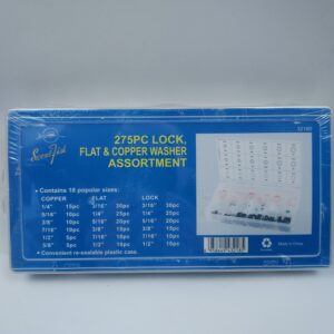 Sortiment af låseskiver, flade skiver og kobberskiver - Billede 1