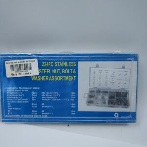Sortiment af bolte, møtrikker og skiver