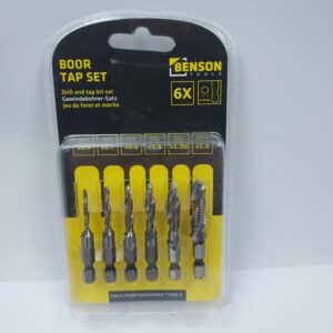 Gevindbor og tap-sæt – 6 dele