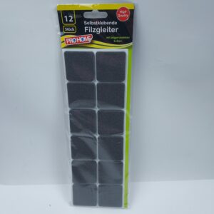 Selvklæbende filtpuder – 12 stk.  Størrelse: 40 x 40 mm