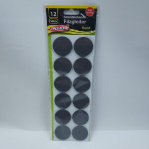 Selvklæbende runde filtpuder – 12 stk. Ø 40 mm