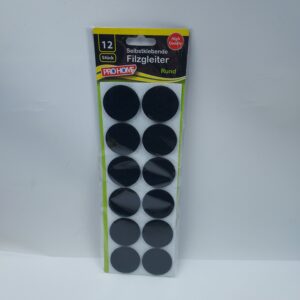 Selvklæbende runde filtpuder – 12 stk.