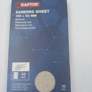 RAPTOR slibeark 190 × 93 mm – K40 – 10 stk.